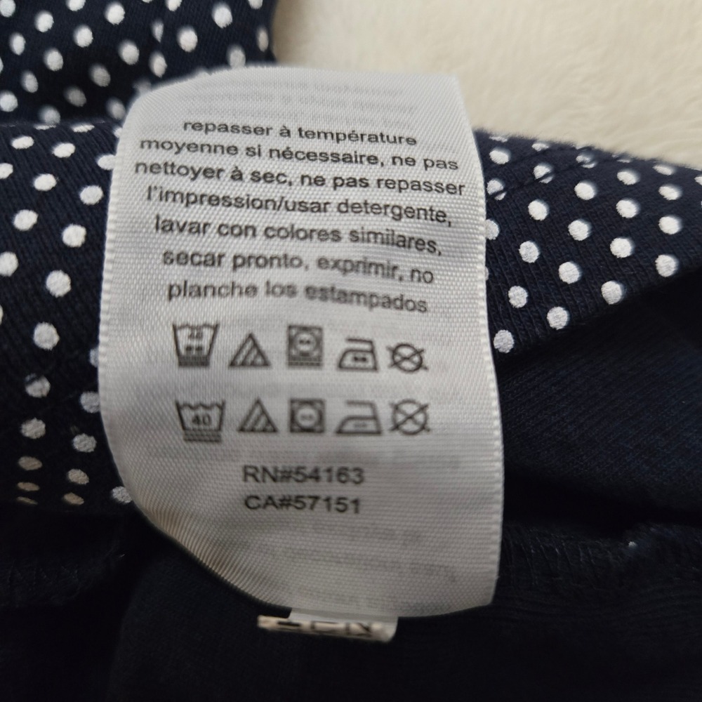 Tommy Hilfiger Womens 3X Navy Blue White Polka Dot V-Neck Cotton T-Shirt Logo - Picture 4 of 9